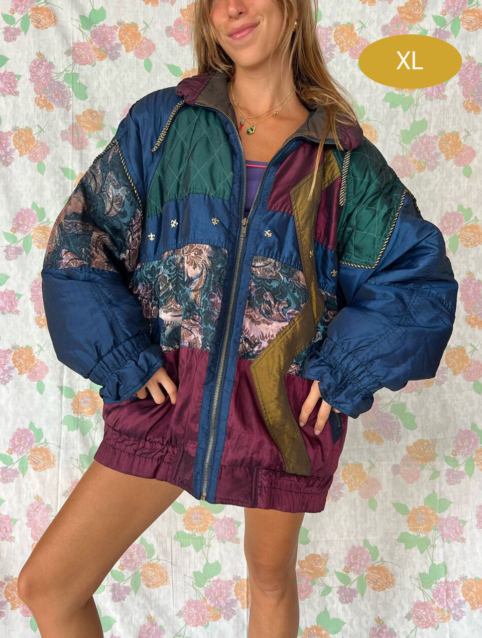 90's Hysterical Patterns Puffer Coat