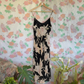 90's Black Floral Slip Dress