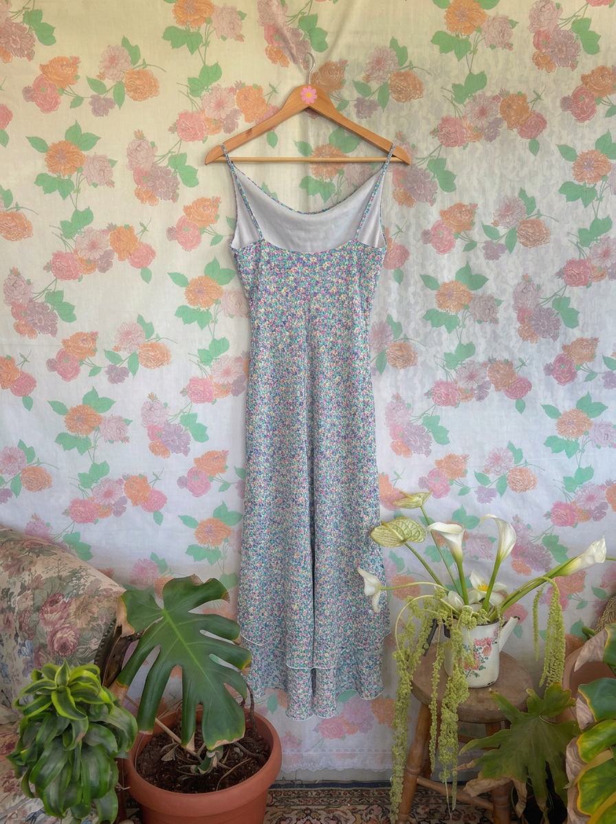 90's Floral Asymmetric Dress