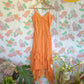 00's Orange Ruffle Dress