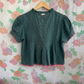 90's Green Embroidered Top