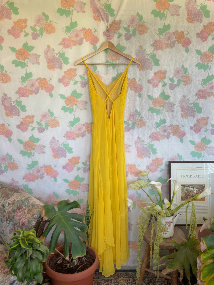 90's Yellow Iconic Gown