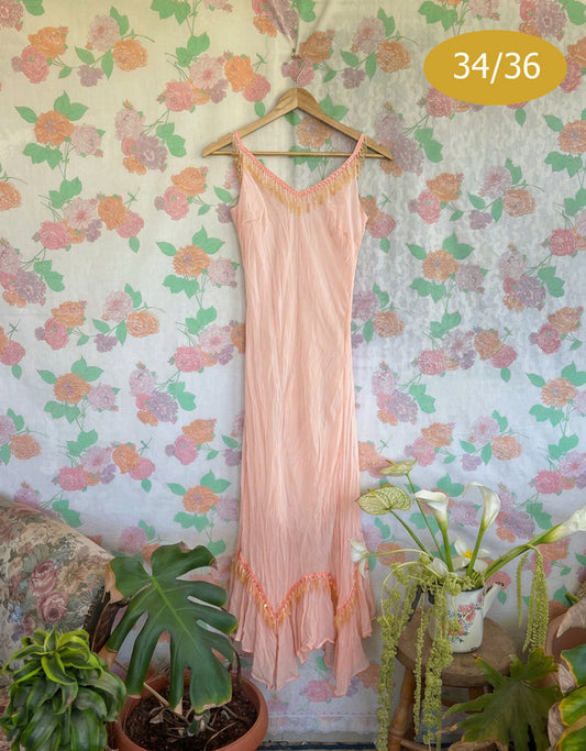 90's Blush Pink Satin Slip Dress