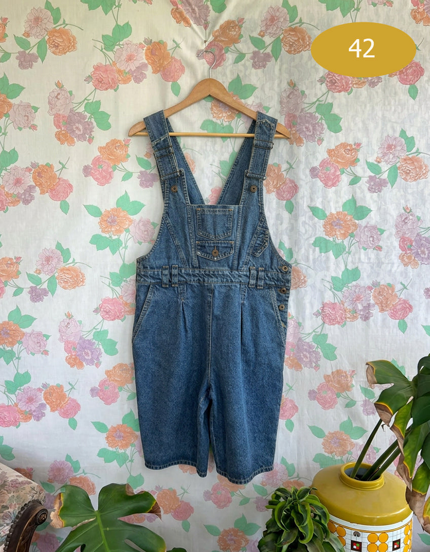90's Denim Bermuda Jumpsuit