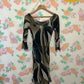 90's Graphic Swirl Long-Sleeve Dress