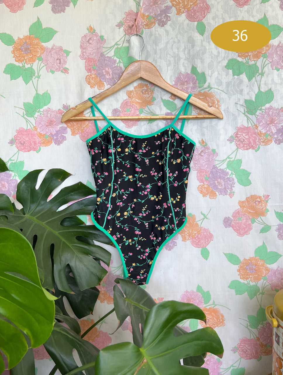 90's Black Neon Swimsuit