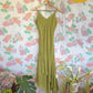 2000's Green Beaded Midi Dress