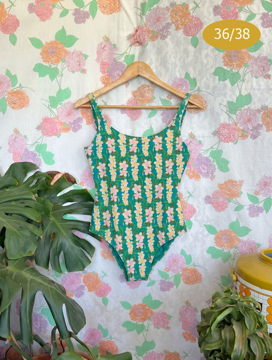 80's Green Garden Swimsuit