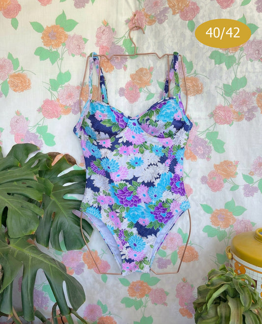 90's Floral One Piece Swimsuit