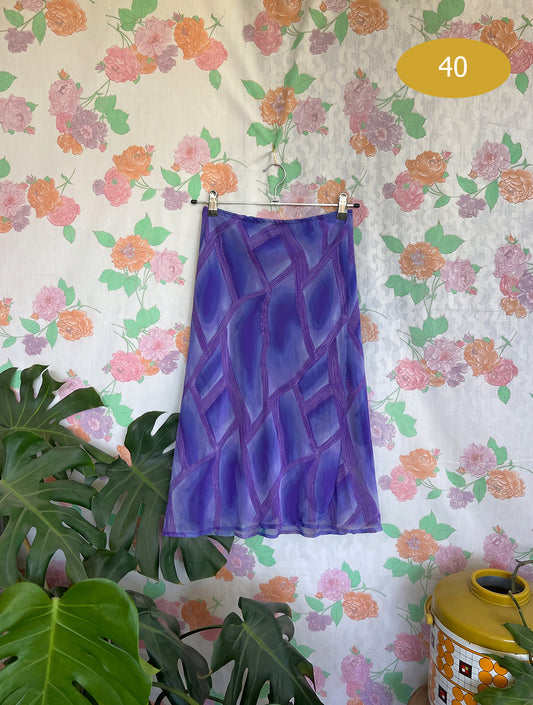 2000’s Purple Abstract Midi Skirt