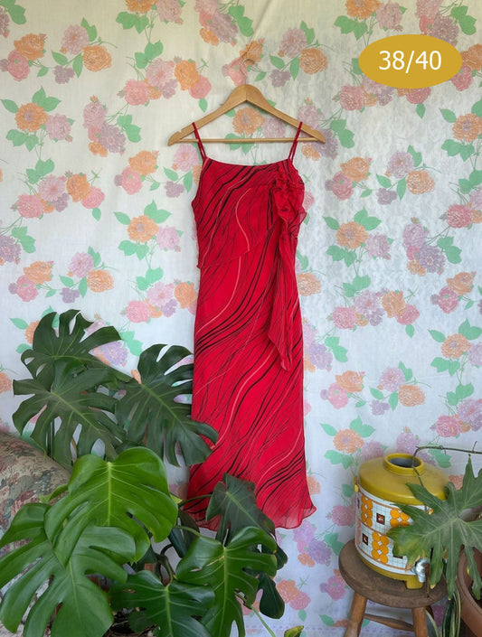 Y2K Red Draped Dress