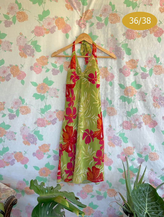 Y2K Tropical Printed Dress