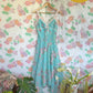 00's Romantic Blue Floral Dress