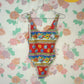 90's Deadstock Red Floral Swimsuit