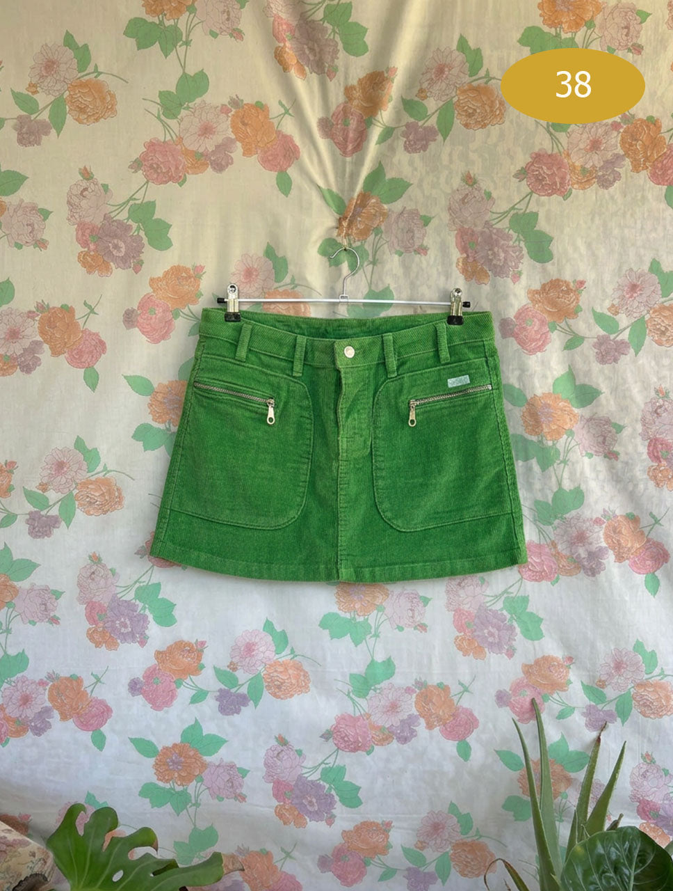 2000's Lime Corduroy Mini Skirt