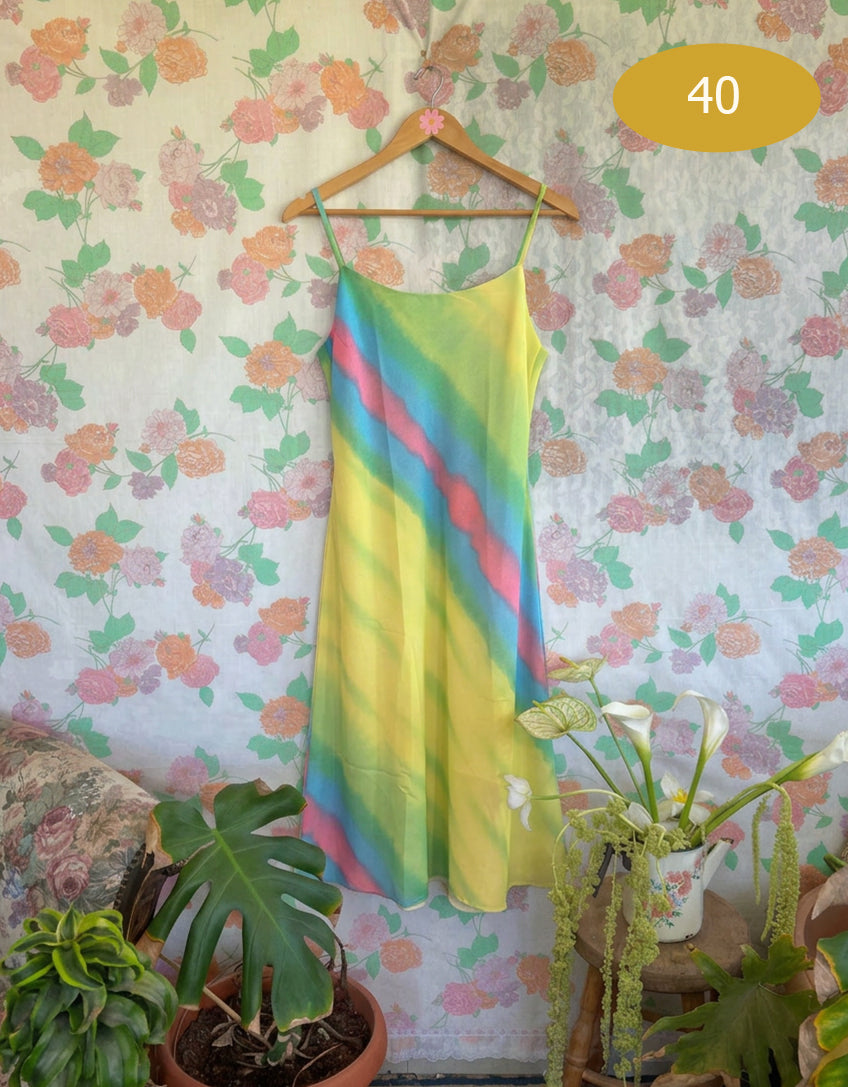 Y2K Rainbow Striped Dress
