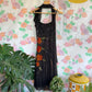 90's Black Embroidered Dress