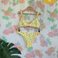 90's Yellow Floral Bikini Set