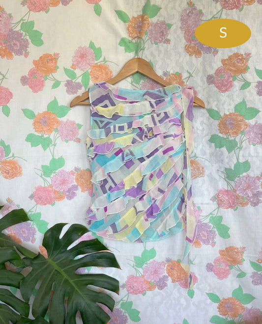 90's Ruffle Print Top