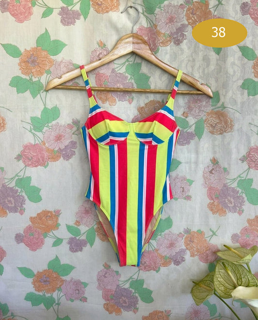90's Iconic Striped Swimsuit