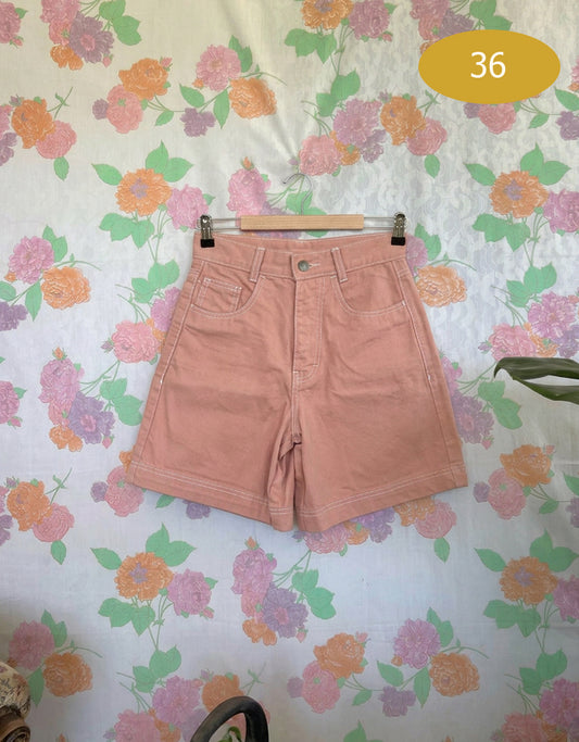 90's Coral Denim Shorts