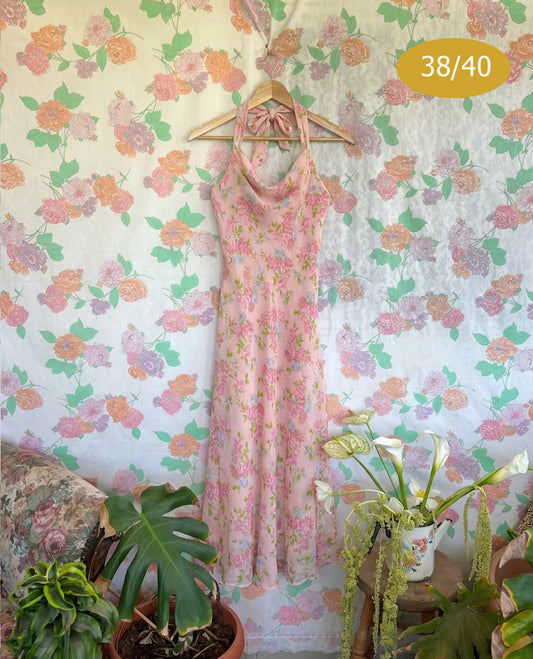 90's Floral Midi Dress