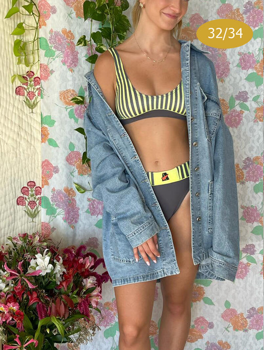 90's Striped Bikini Set