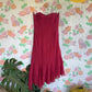 2000’s Cherry Red Strapless Evening Dress