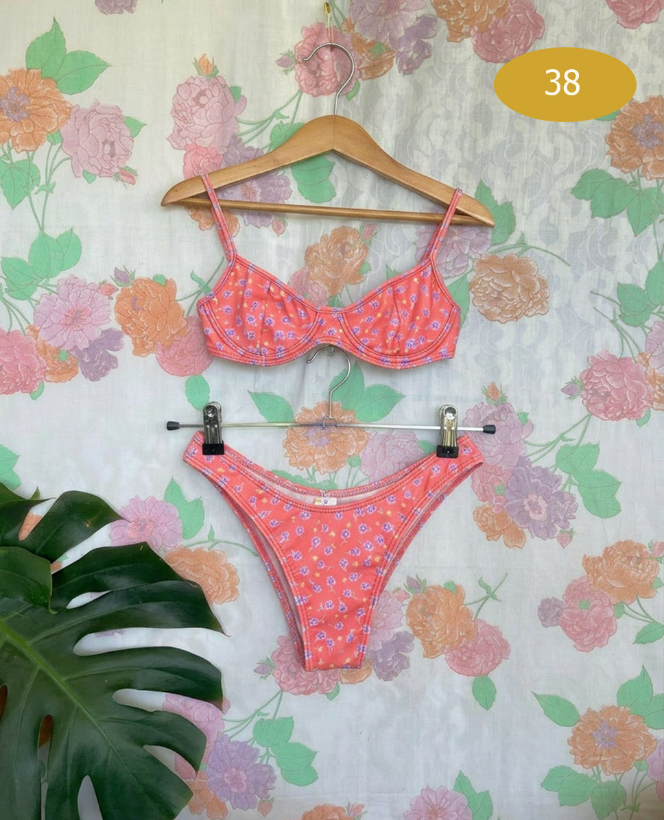 90's Pink Floral Bikini Set