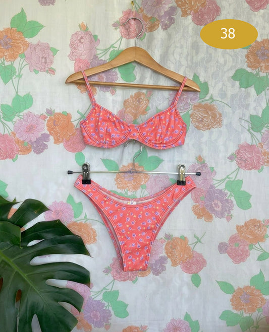 90's Pink Floral Bikini Set