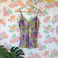 90's Green Floral Lace Top