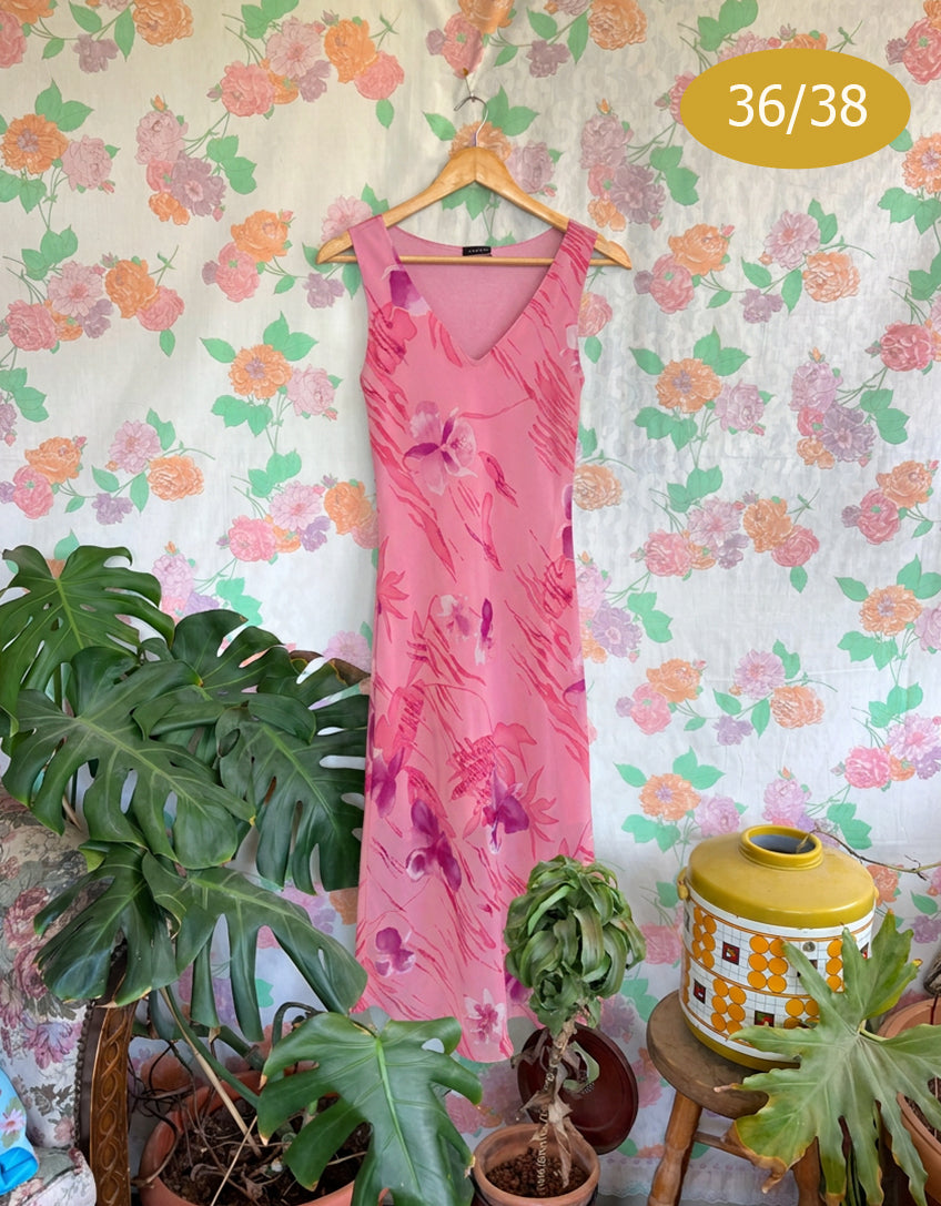 90's Pink Orchid Slip Dress
