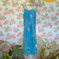 90's Blue Floral Slip Dress