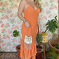 00's Orange Ruffle Dress