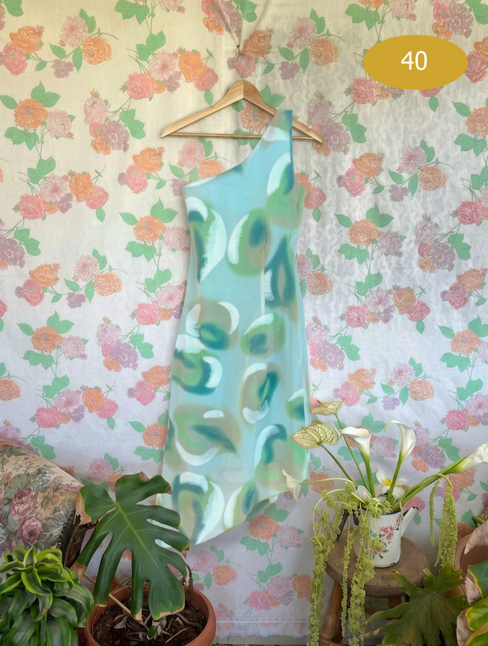 00's One Shoulder Printed Dress