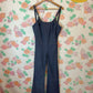 00's Denim Flare Jumpsuit