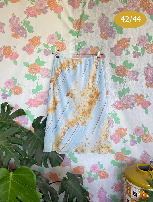 90’s Blue Floral Skirt