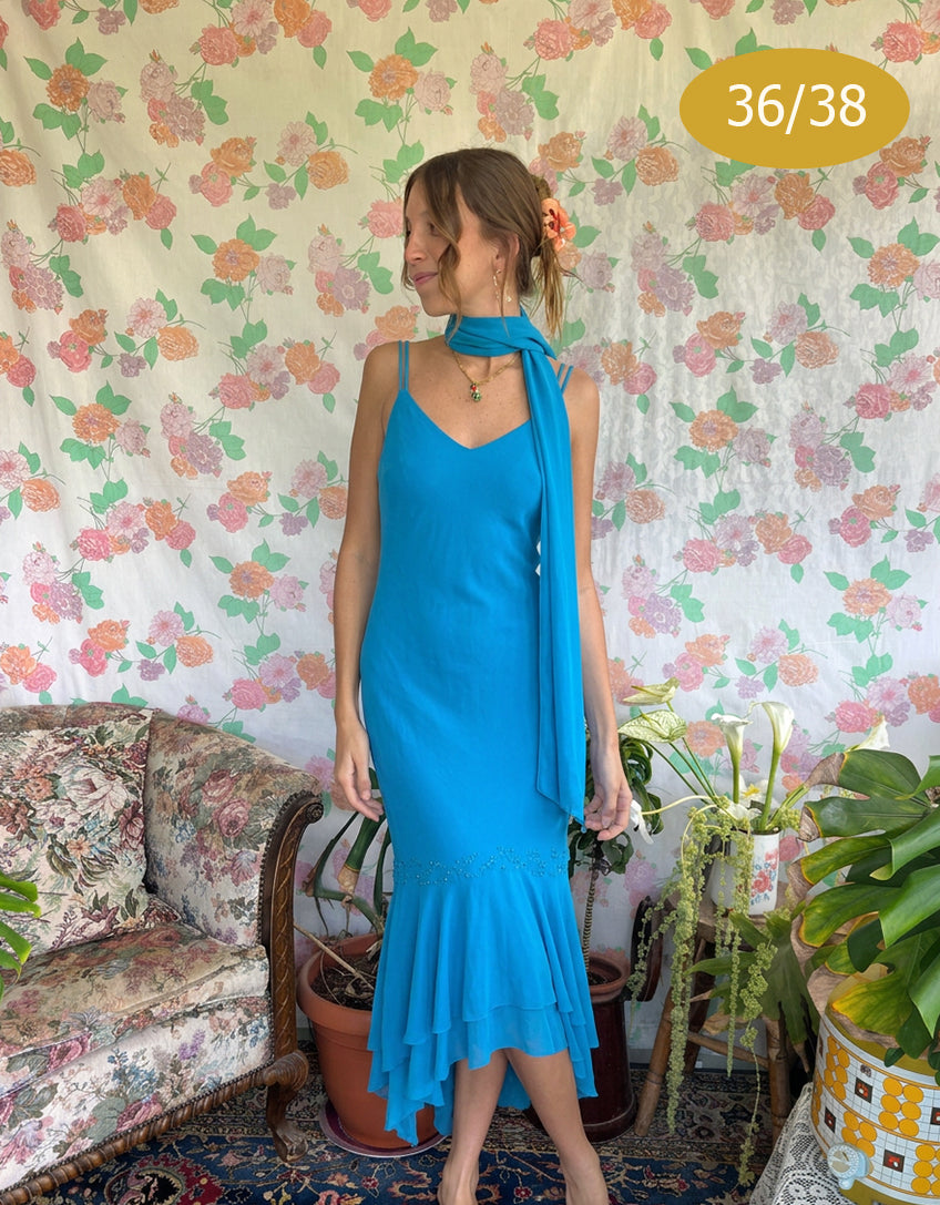 90's Blue Evening Gown
