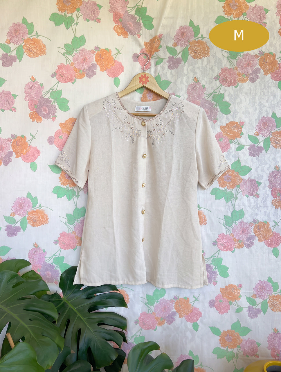 80's Embroidered Blouse