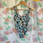 90's Black Floral Swimsuit