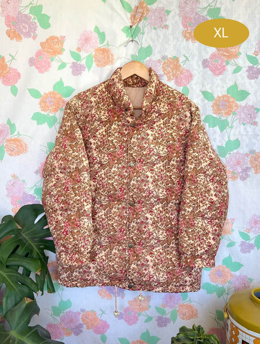 90's Hysterical Flower Puffer Coat