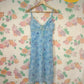 90's Light Blue Floral Slip Dress
