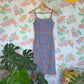 Vintage Lilac & Blue Printed Dress