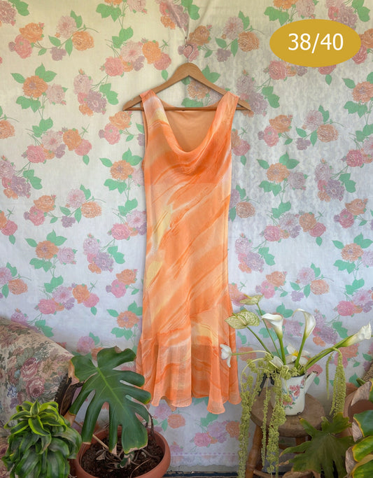 90's Orange Dyed Dress