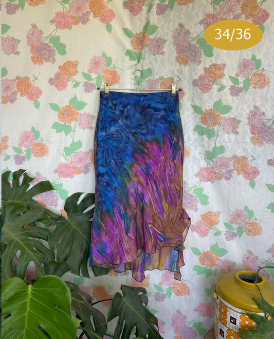 00's Fluid Abstract Skirt