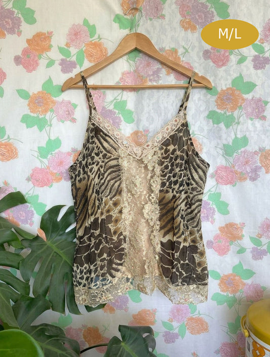 Vintage Y2K Animal Print Top