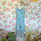 90's Blue Floral Slip Dress