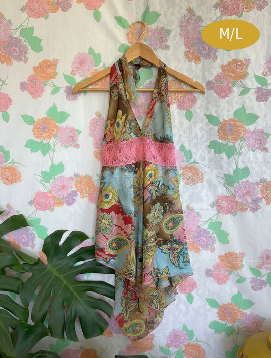 2000's Asymmetrical Boho Blouse