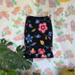 00's Black Floral Skirt