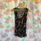 2000's Black Floral Tank Top